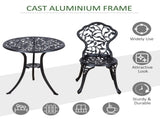 3 Pcs Aluminium Bistro Set Garden Furniture Dining Table Chairs Antique Outdoor Seat Patio Seater T3398P322076
