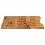Desk Top with Curve 110x80x2.5 cm Solid Wood Rough Mango 370221
