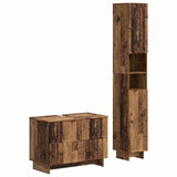 2 Piece Bathroom Cabinet Set EDE Old Wood Engineered Wood 3417502