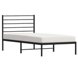 Metal Bed Frame without Mattress with Headboard Black 100x190cm 352313