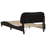 Bed Frame with LED without Mattress "Hvar" Black 100x200 cm 3213913