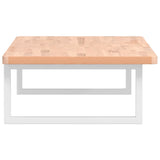 Basin Shelf Wall Mounted Steel and Solid Wood Beech 3302432