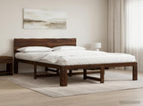 Double Bed Frame with Headboard ROSTOCK Dark Brown 135 x 190 cm 3405440