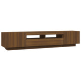 2 Piece TV Cabinet Set with LED Lights Brown Oak Engineered Wood 3120172