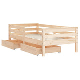 Kids Bed Frame with Drawers 70x140 cm Solid Wood Pine 834441