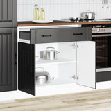 Kitchen Base Cabinet Lucca Black Engineered Wood 853738