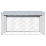 Outdoor Dog Kennel with Roof 382x382x225 cm 145029