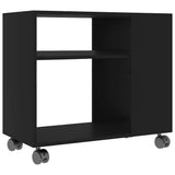 Side Table Black 70x35x55 cm Engineered Wood 802121