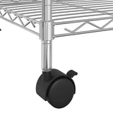 5-Tier Storage Shelf with Wheels 75x35x155 cm Chrome 250 kg 324629