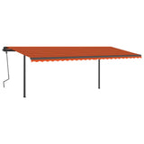 Manual Retractable Awning with Posts 6x3 m Orange and Brown 3070200