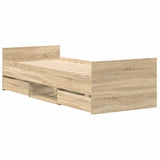 Bed Frame without Mattress Sonoma Oak 75x190 cm Small Single 3203819
