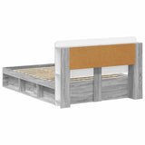 Bed Frame with Storage Grey Sonoma 140 x 190 cm Engineered Wood 3433489
