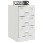 ZNTS Bedside Cabinets 2 pcs White 34.5x39x62 cm Steel 841786