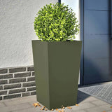 Garden Planters Olive Green 2 pcs 45x45x75 cm Steel 851101