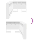 Storage Headboard with Shelf White 90 cm Engineered Wood 3335517