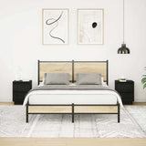 Bedside Cabinets with LED Lights 2 pcs Black 38x34x50 cm 861286