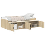 Storage Bed Frame Sonoma oak 75 x 190 cm Engineered wood 3335215