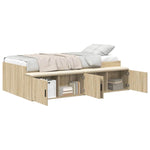 Storage Bed Frame Sonoma oak 90 x 190 cm Engineered wood 3335207