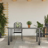 42788 Garden Table Black 150x90x74 cm Aluminium and Glass