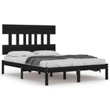Bed Frame without Mattress Black 200x200 cm Solid Wood 3104762