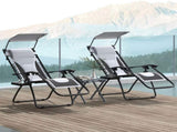 Zero Gravity Lounger Chair Set of 2, Folding Reclining Patio Chair with Shade Cover, Padded Seat, T3398P328465
