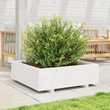Garden Planter White 80x80x26.5 cm Solid Wood Pine 847309