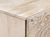 TV Cabinet with Door White 105 x 33.5 x 46 cm Solid Mango Wood 4018382