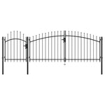 ZNTS Garden Gate Steel 1.75x4 m Black 144363