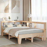 Bookcase Bed without Mattress 140x190cm Solid Wood Pine 3324550