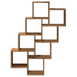 Wall Cube Shelf Old Wood 90x15x119.5 cm Engineered Wood 856596
