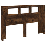 LED Headboard Smoked Oak 160x18.5x103.5 cm Engineered Wood 837355