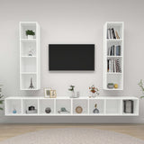 Wall-mounted TV Cabinets 4 pcs White Engineered Wood 3079889
