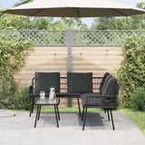 Garden Sofa Set 2 pcs Black Poly Rattan 3328648