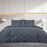 Duvet Cover Set Anthracite 260x240 cm Cotton 136084