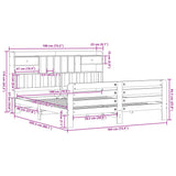 Bookcase Bed without Mattress White 180x200 cm Super King Solid Wood Pine 3309972
