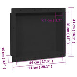 Shower Niche Matt Black 41x51x10 cm 151394