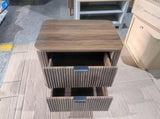 Medieval modern style groove decorative cabinet, walnut storage box, with two drawers for large W6296P540571