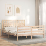 Bed Frame without Mattress King Size Solid Wood 3194316