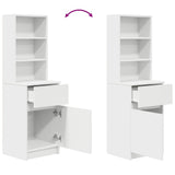 Bedside Cabinet White 39x35x125 cm Engineered Wood 861310