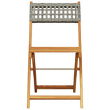 Garden Chair Set of 4 Grey PE rattan and solid acacia wood 3214595