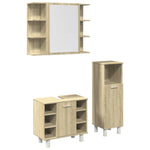 ZNTS 3 Piece Bathroom Furniture set Sonoma Oak Engineered Wood 3324975