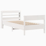 Bed Frame without Mattress White 100x200 cm Solid Wood Pine 3306934