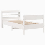 Bed Frame without Mattress White 100x200 cm Solid Wood Pine 3306934