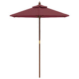 Garden Parasol with Wooden Pole Bordeaux Red 196x231 cm 363163
