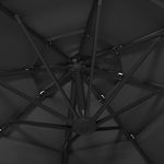 4-Tier Garden Parasol with Aluminium Pole Black 3x3 m 313834