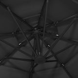 4-Tier Garden Parasol with Aluminium Pole Black 3x3 m 313834