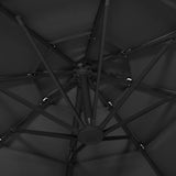 Garden Parasol Black Polyester 3x3 meters Foldable 313834