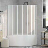 Bath Screen Folding Frosted 168 x 140 cm Aluminium & PP Panel 42023506