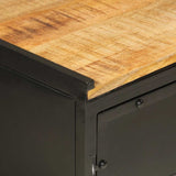2 Piece Bathroom Furniture Set Iron and Solid Wood Mango 3217109