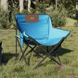 ZNTS Camping Chairs with Pocket Foldable 2 pcs Bright Blue 366553